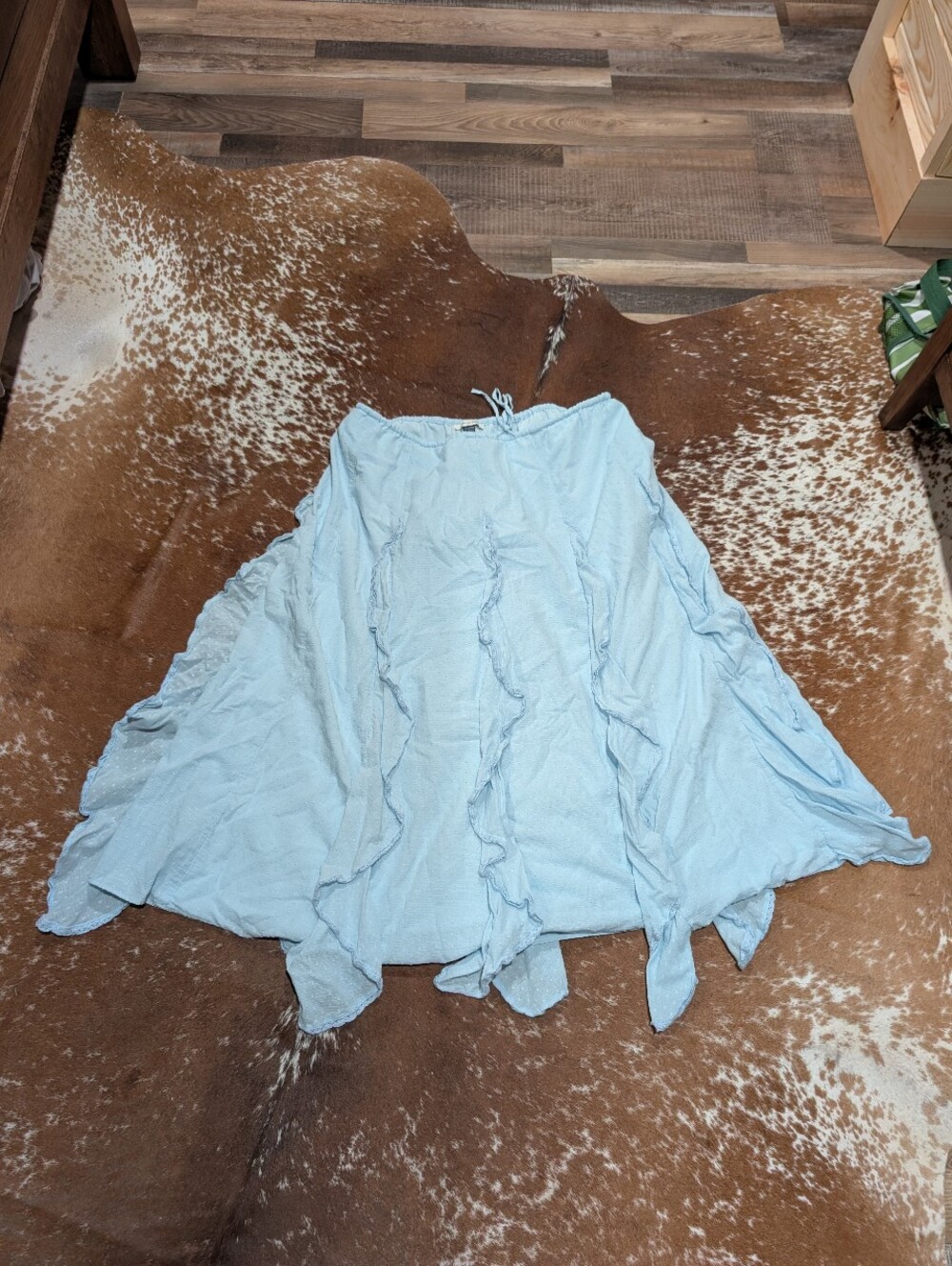 American Eagle Outfitters Light Blue Ruffled Circle Skirt